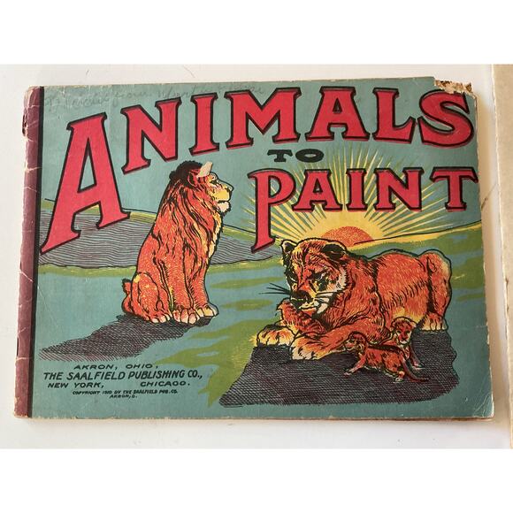 1910’s Antique Color Books & Drawing Book Bundle of 4 Rough Condition - Picture 2 of 14